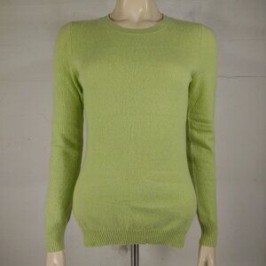 McDuff Essentials bright green 100% Cashmere turtleneck pullover sweater Small